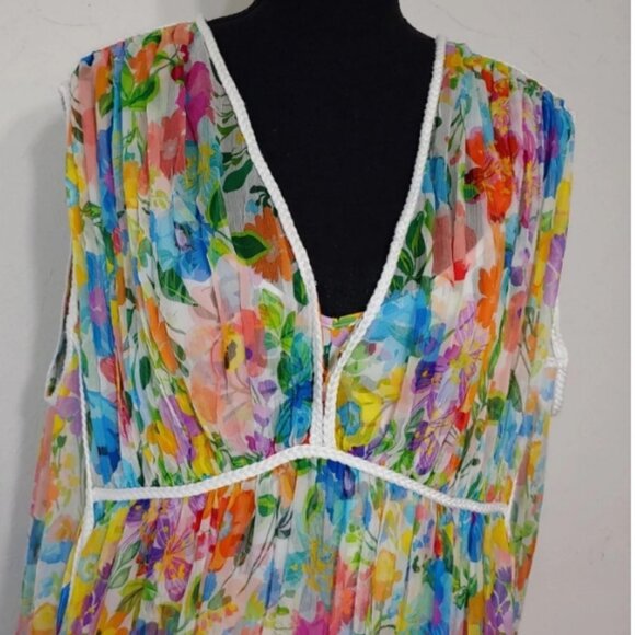 Johnny Was Jade Dylane Wild Blooms Silk Maxi Dress With Slip - Size M NEW - Picture 3 of 14